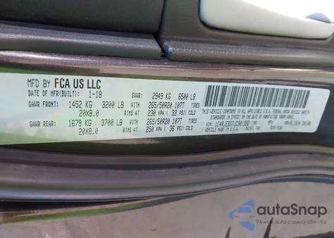 2018 Jeep Grand Cherokee Sterling Edition 4X2 from USA, damaged, VIN 1C4RJEBG7JC301392